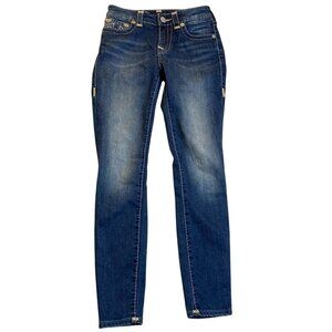 True Religion Womans Jeans Size 26 Jennie Curvy Mid Rise Skinny Dark Wash Stretc